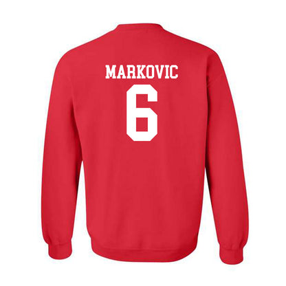 NC State - NCAA Men's Soccer : Nikola Markovic - Sports Shersey Crewneck Sweatshirt-1