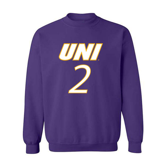 Northern Iowa - NCAA Men's Basketball : Geon Hutchins - Replica Shersey Crewneck Sweatshirt-0