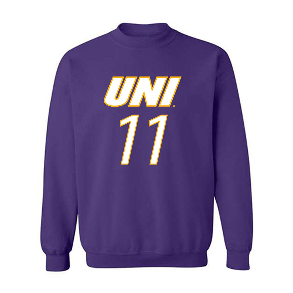 Northern Iowa - NCAA Men's Basketball : Ismael Diouf - Replica Shersey Crewneck Sweatshirt-0