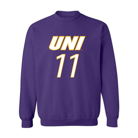 Northern Iowa - NCAA Men's Basketball : Ismael Diouf - Replica Shersey Crewneck Sweatshirt-0