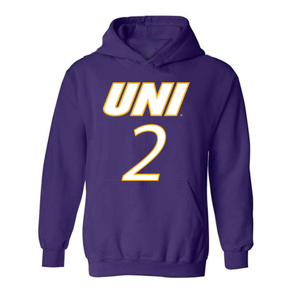 Northern Iowa - NCAA Men's Basketball : Geon Hutchins - Replica Shersey Hooded Sweatshirt-0