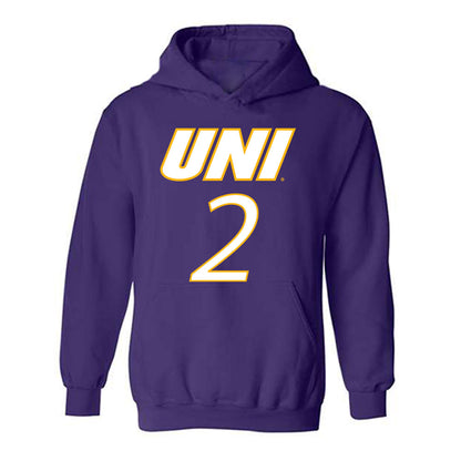 Northern Iowa - NCAA Men's Basketball : Geon Hutchins - Replica Shersey Hooded Sweatshirt-0