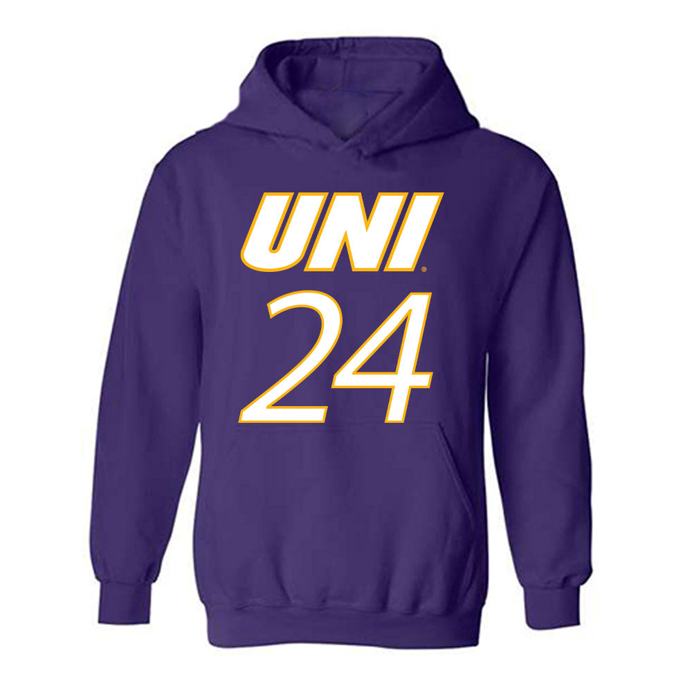 Northern Iowa - NCAA Men's Basketball : Jalen Wilson - Replica Shersey Hooded Sweatshirt-0
