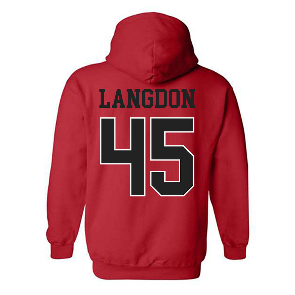 NC State - NCAA Men's Basketball : Colt Langdon - Sports Shersey Hooded Sweatshirt-1
