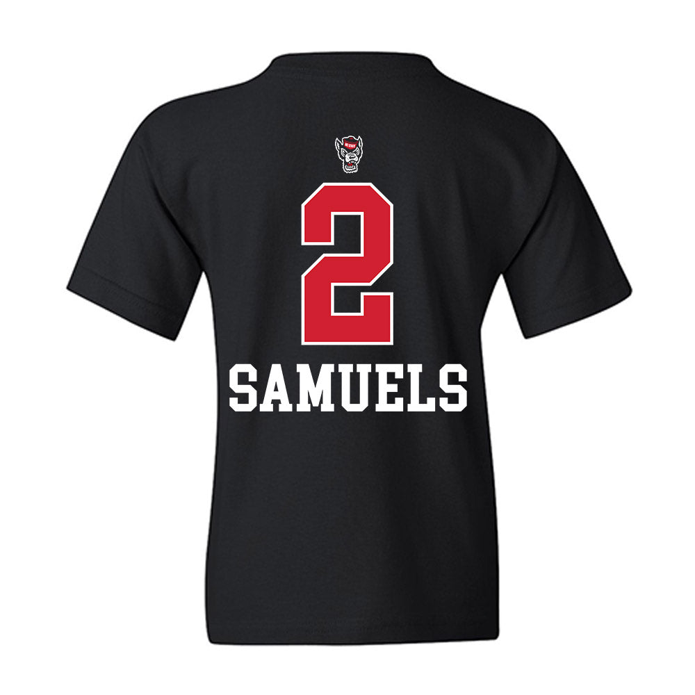 NC State - NCAA Women's Basketball : Qadence Samuels - Sports Shersey Youth T-Shirt-1