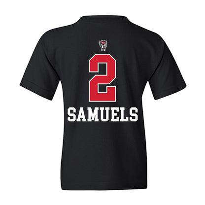 NC State - NCAA Women's Basketball : Qadence Samuels - Sports Shersey Youth T-Shirt-1