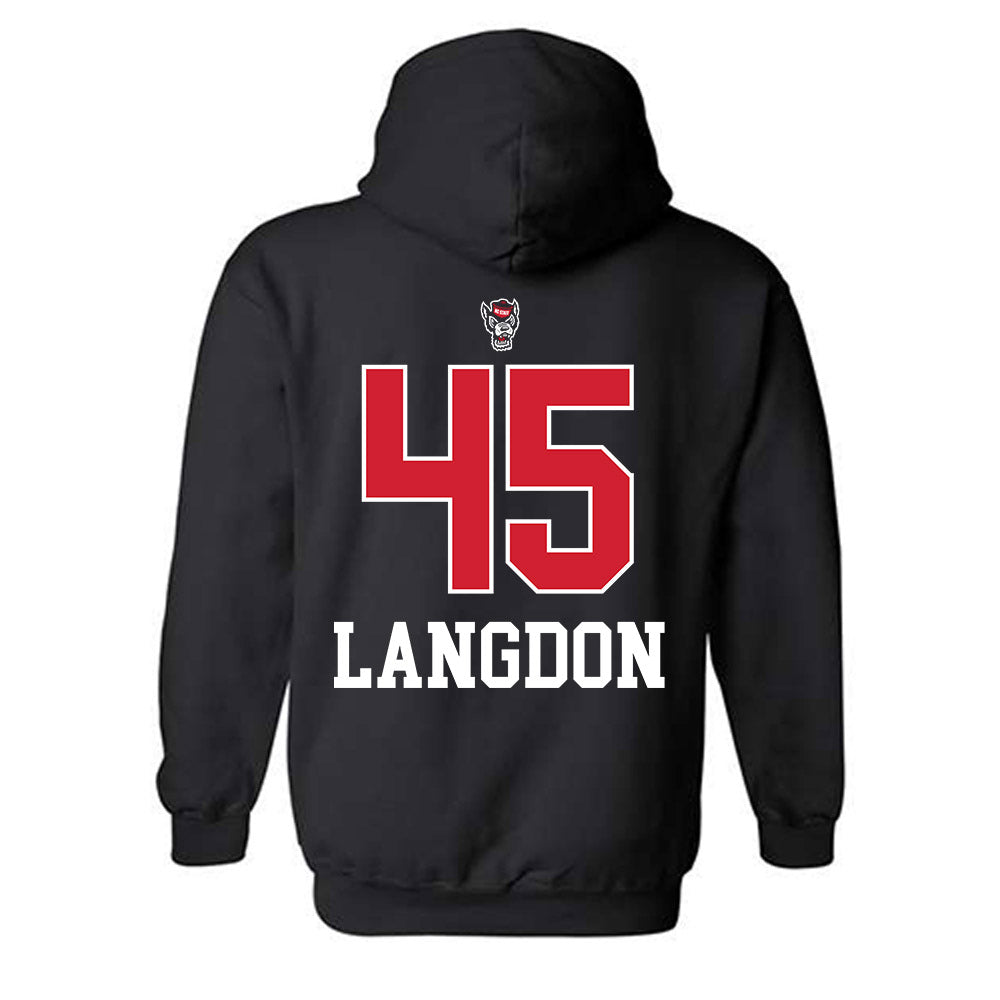NC State - NCAA Men's Basketball : Colt Langdon - Sports Shersey Hooded Sweatshirt-1