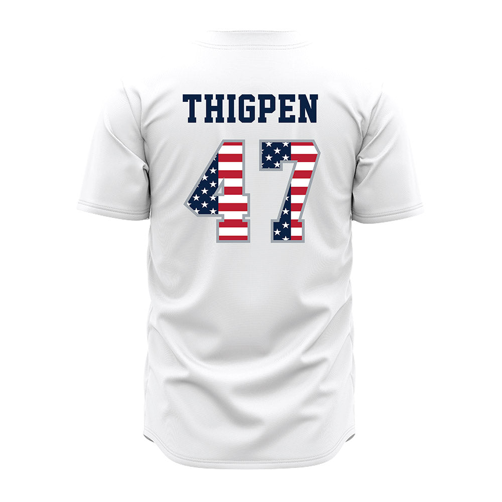Troy - NCAA Baseball : Noah Thigpen - White Jersey