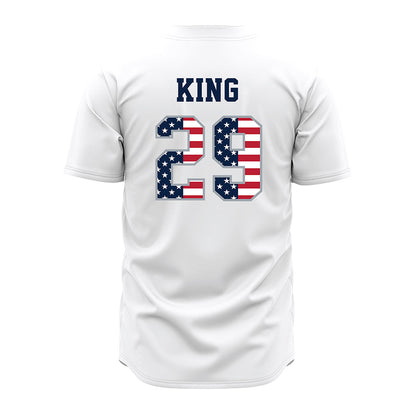 Troy - NCAA Baseball : Dylan King - White Jersey-1