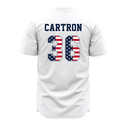 Troy - NCAA Baseball : Chase Cartron - White Jersey-1