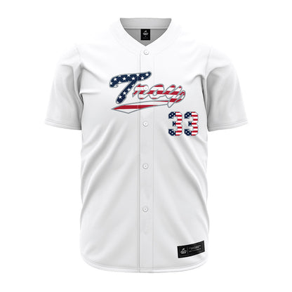 Troy - NCAA Baseball : Ty McGraw - White Jersey-0