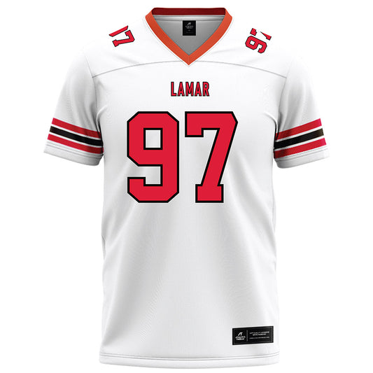 Lamar - NCAA Football : Christian Booker - White Football Jersey-0