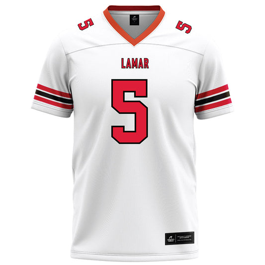 Lamar - NCAA Football : Brit Simmons - White Football Jersey-0