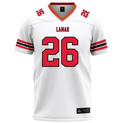 Lamar - NCAA Football : Omarion Rasberry - White Football Jersey-0