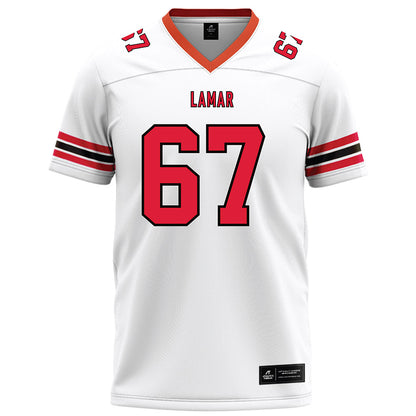 Lamar - NCAA Football : Marcus Harbert - White Football Jersey-0