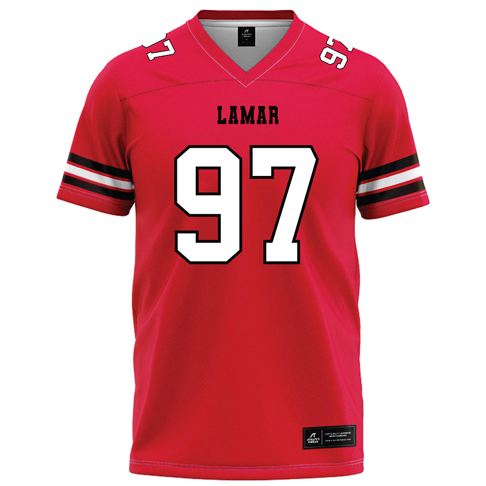 Lamar - NCAA Football : Christian Booker - Red Football Jersey-0