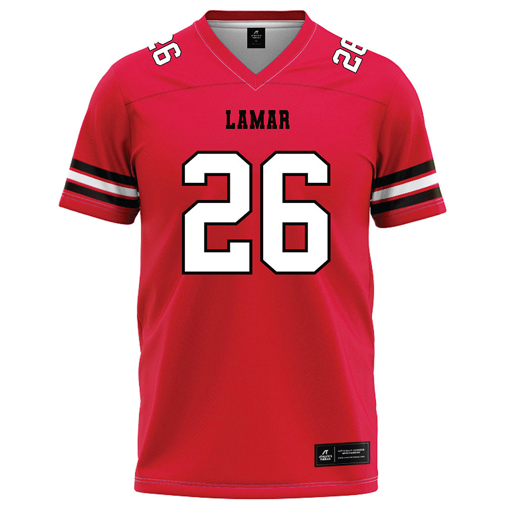 Lamar - NCAA Football : Omarion Rasberry - Red Football Jersey-0