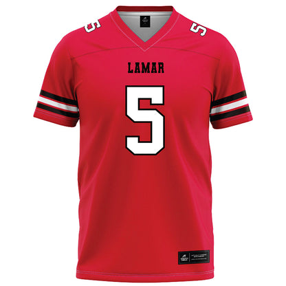 Lamar - NCAA Football : Brit Simmons - Red Football Jersey-0