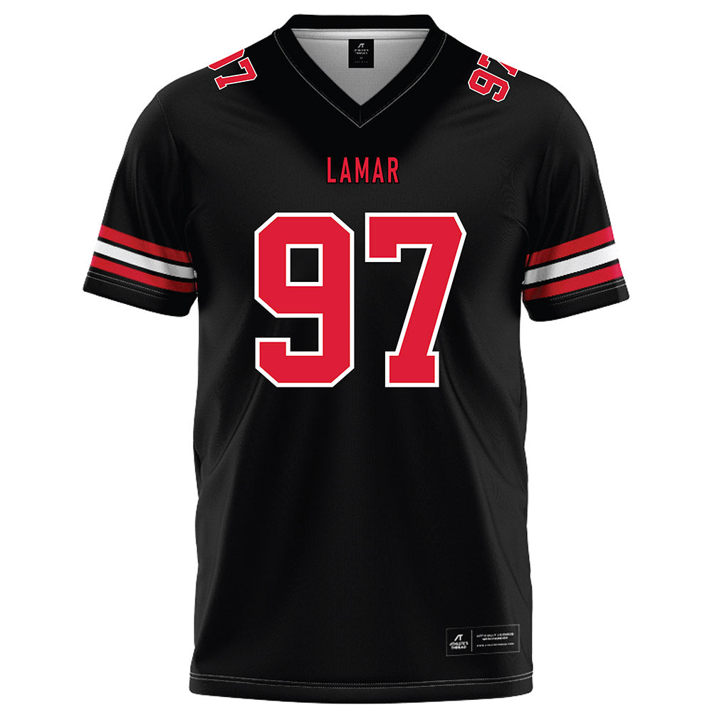 Lamar - NCAA Football : Christian Booker - Black Football Jersey-0