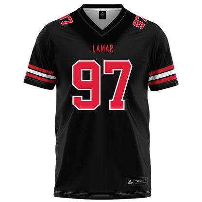 Lamar - NCAA Football : Christian Booker - Black Football Jersey-0