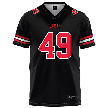 Lamar - NCAA Football : Jacob Hefner - Black Football Jersey-0