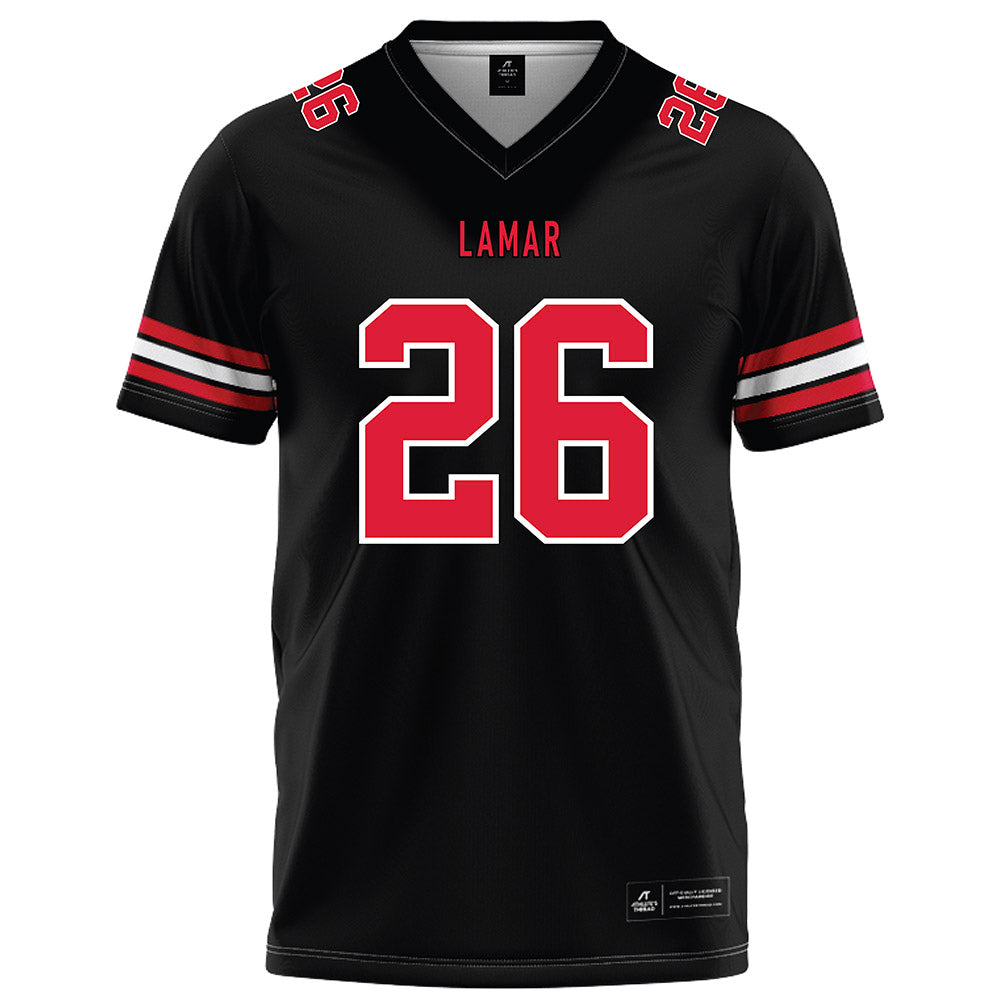 Lamar - NCAA Football : Omarion Rasberry - Black Football Jersey-0