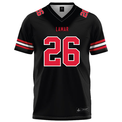 Lamar - NCAA Football : Omarion Rasberry - Black Football Jersey-0