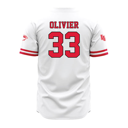 Lamar - NCAA Baseball : Christopher Olivier - White Jersey-1