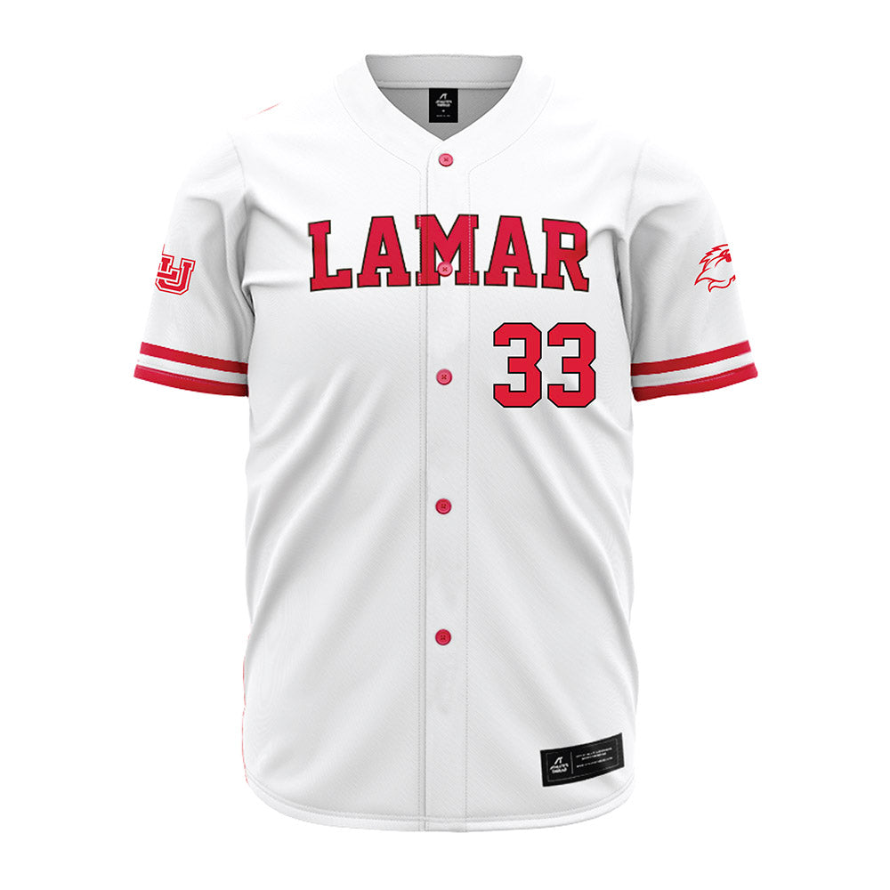 Lamar - NCAA Baseball : Christopher Olivier - White Jersey-0