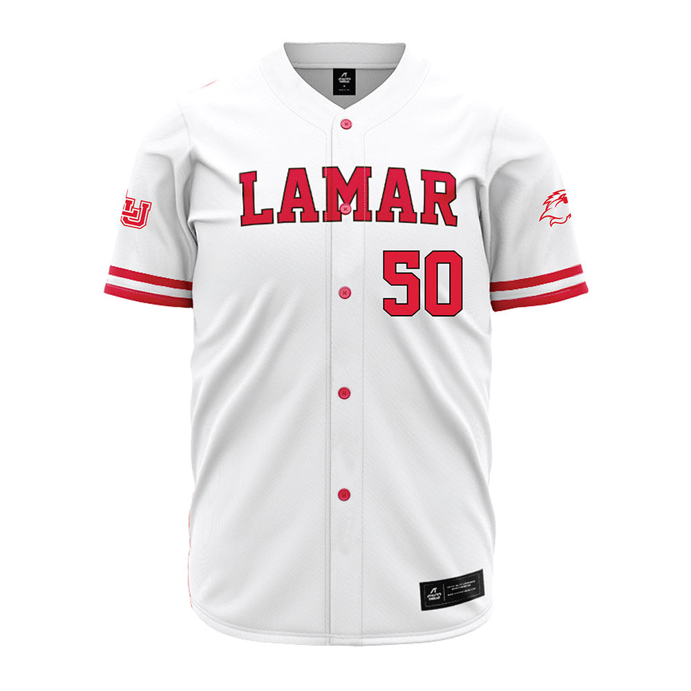 Lamar - NCAA Baseball : Connor Kaiser - White Jersey-0