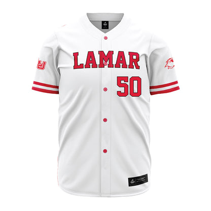 Lamar - NCAA Baseball : Connor Kaiser - White Jersey-0