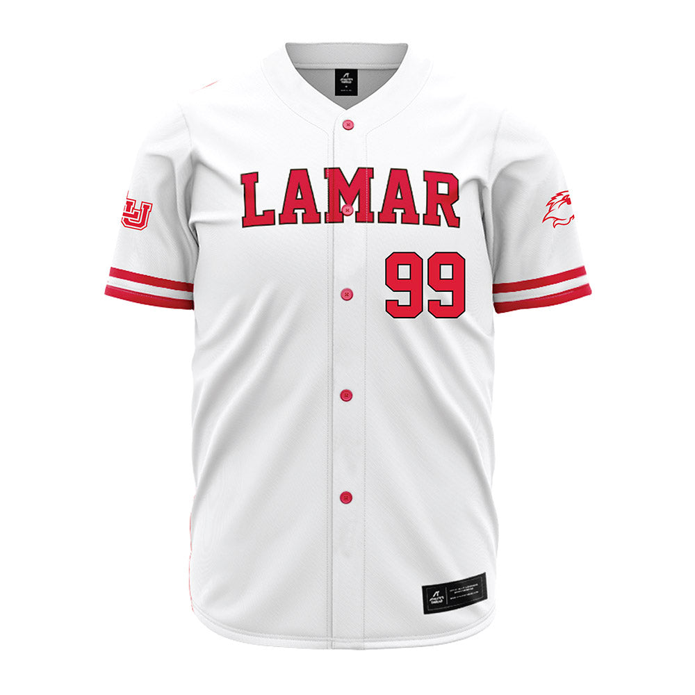 Lamar - NCAA Baseball : Zane Spinn - White Jersey-0
