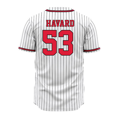 Lamar - NCAA Baseball : Peyton Havard - White Pinstripe Jersey-1