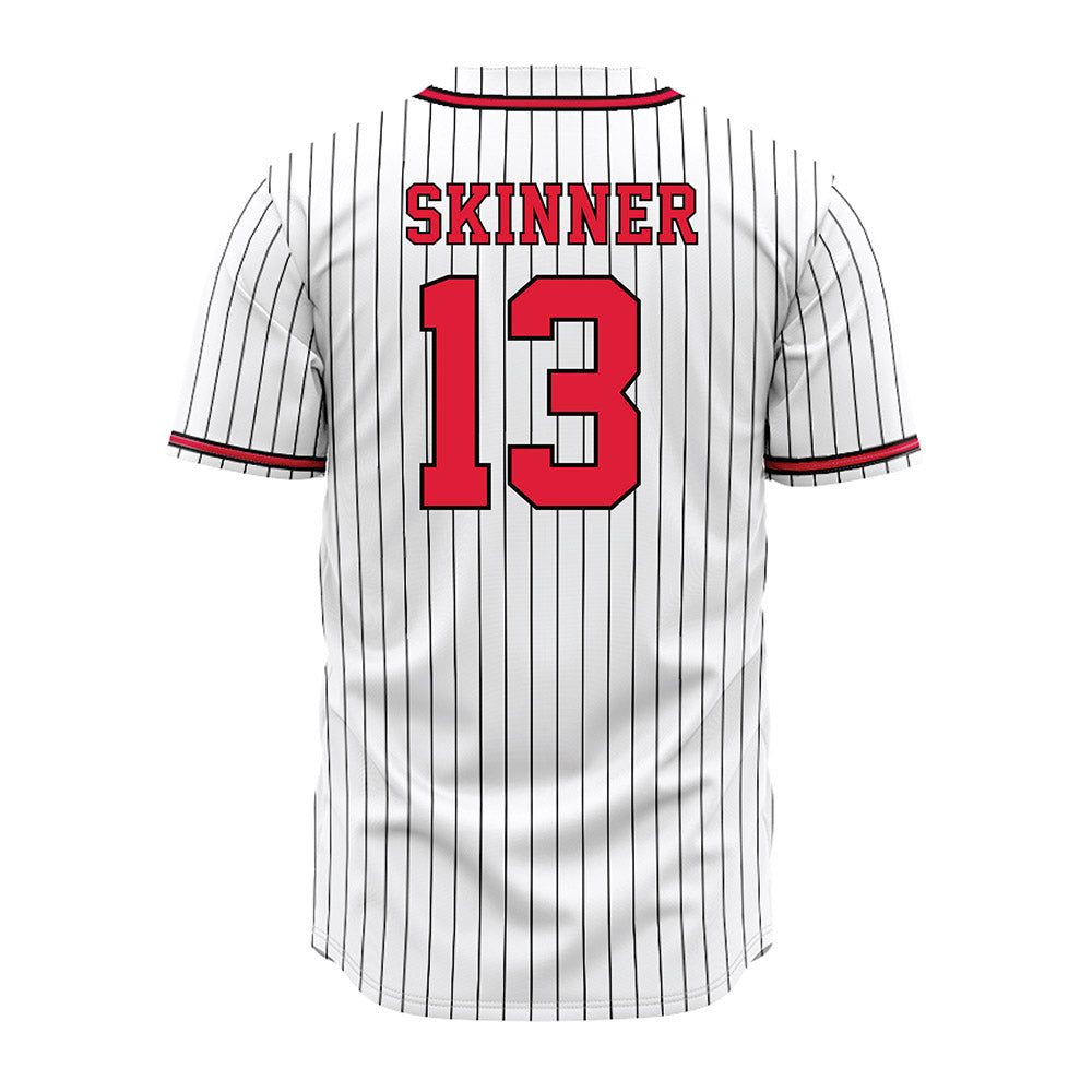 Lamar - NCAA Baseball : Zak Skinner - White Pinstripe Jersey-1