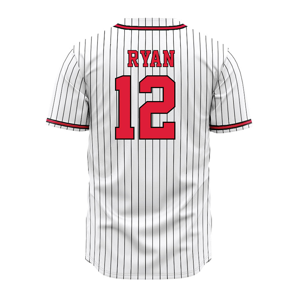 Lamar - NCAA Baseball : Matt Ryan - White Pinstripe Jersey-1