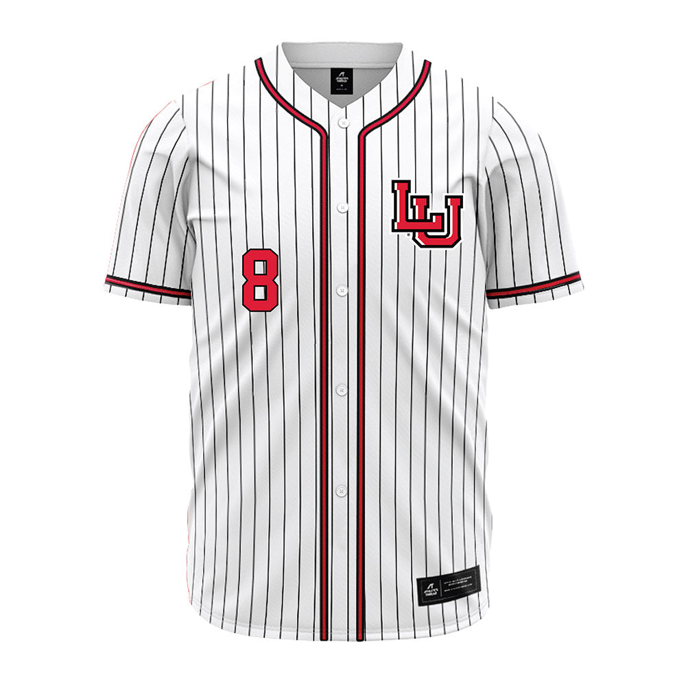 Lamar - NCAA Baseball : Mark Lopez - White Pinstripe Jersey-0