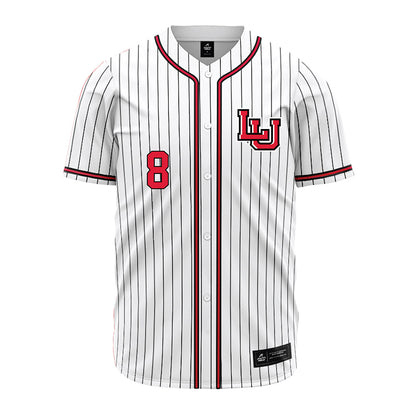 Lamar - NCAA Baseball : Mark Lopez - White Pinstripe Jersey-0