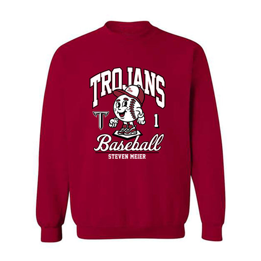Troy - NCAA Baseball : Steven Meier - Cardinal Red Crewneck Sweatshirt-0