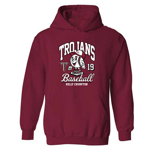 Troy - NCAA Baseball : Kelly Crumpton - Cardinal Red Hooded Sweatshirt-0