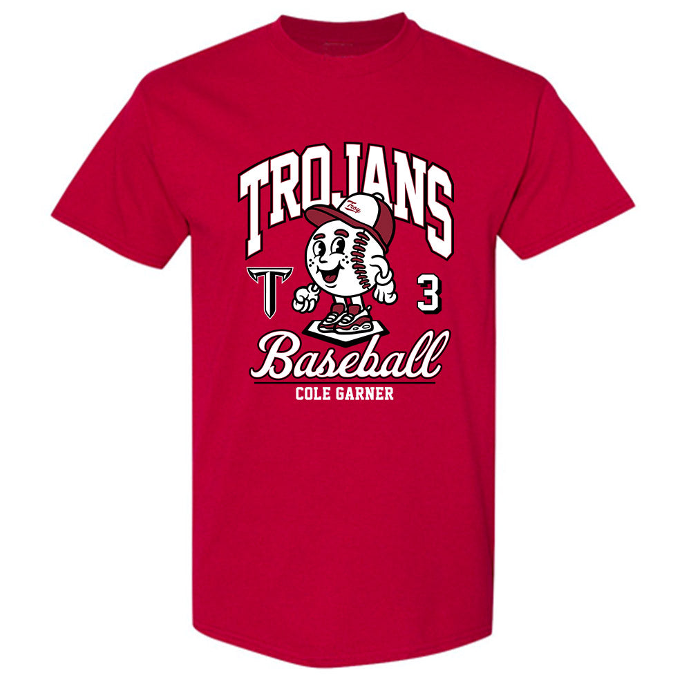 Troy - NCAA Baseball : Cole Garner - Cardinal Red T-Shirt-0