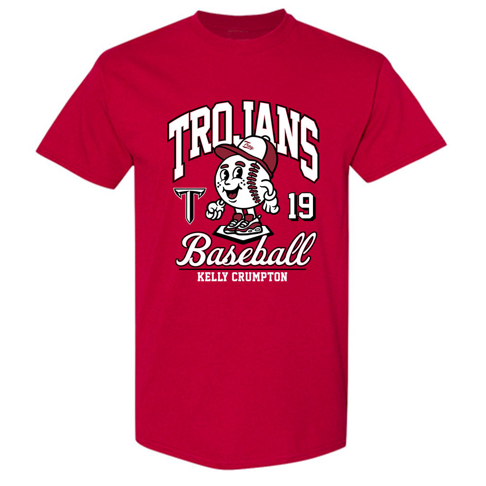 Troy - NCAA Baseball : Kelly Crumpton - Cardinal Red T-Shirt-0