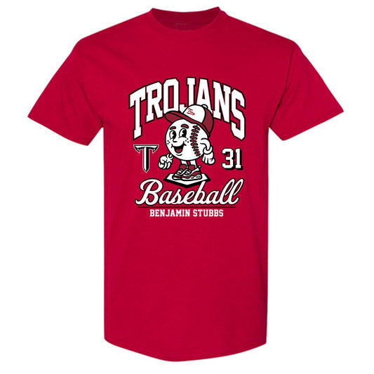 Troy - NCAA Baseball : Benjamin Stubbs - Cardinal Red T-Shirt-0