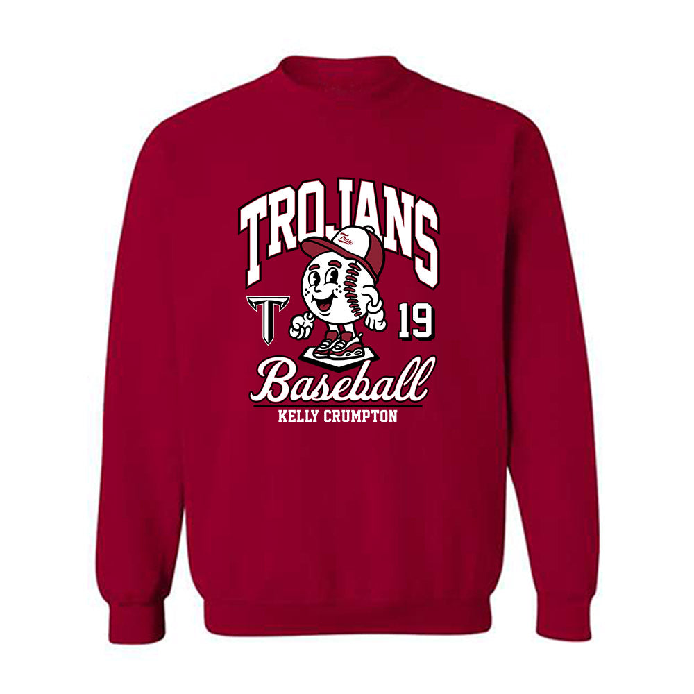 Troy - NCAA Baseball : Kelly Crumpton - Cardinal Red Crewneck Sweatshirt-0