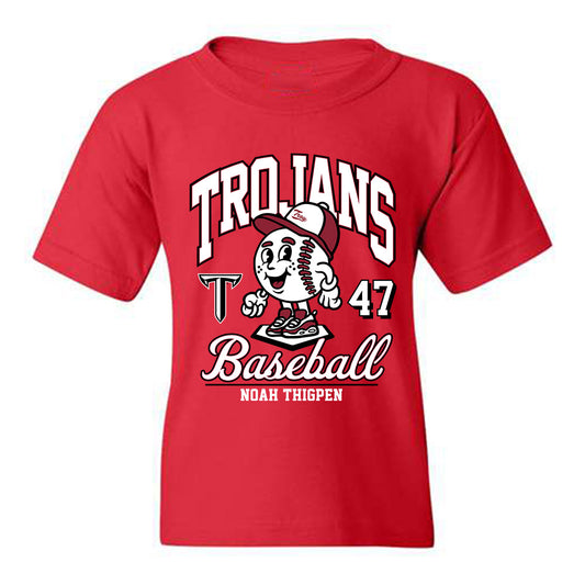 Troy - NCAA Baseball : Noah Thigpen - Cardinal Red Youth T-Shirt