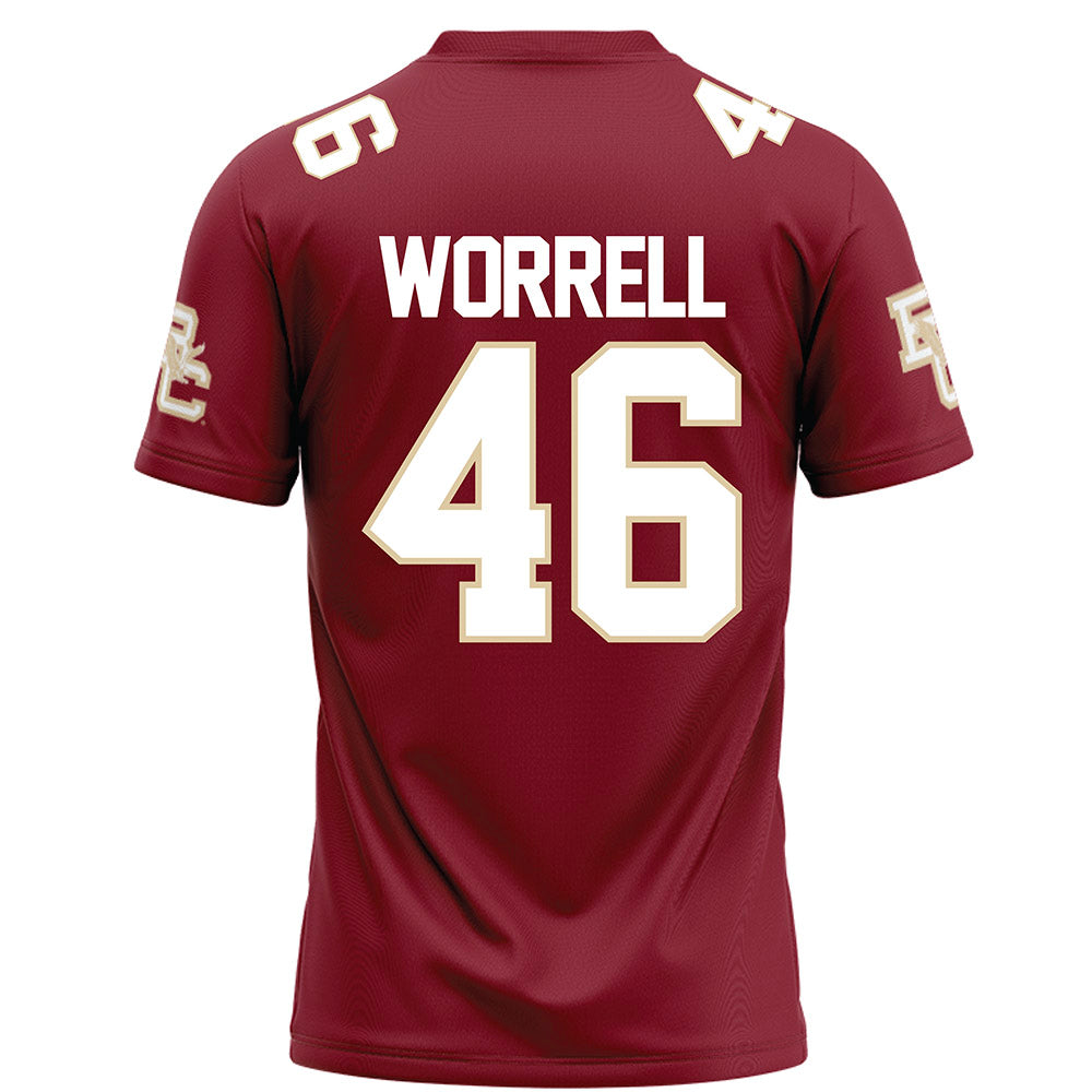 Boston College - NCAA Football : Bryant Worrell - Maroon Football Jersey