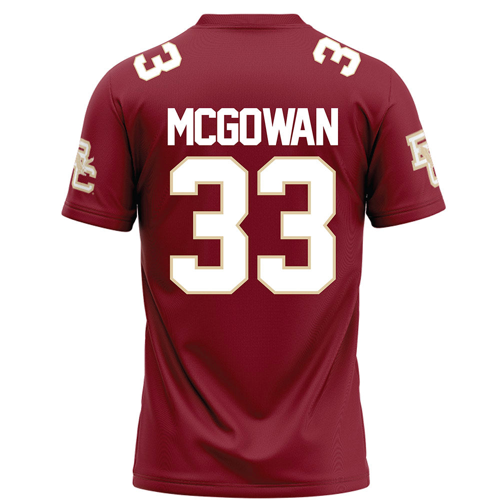 Boston College - NCAA Football : Owen McGowan - Maroon Football Jersey