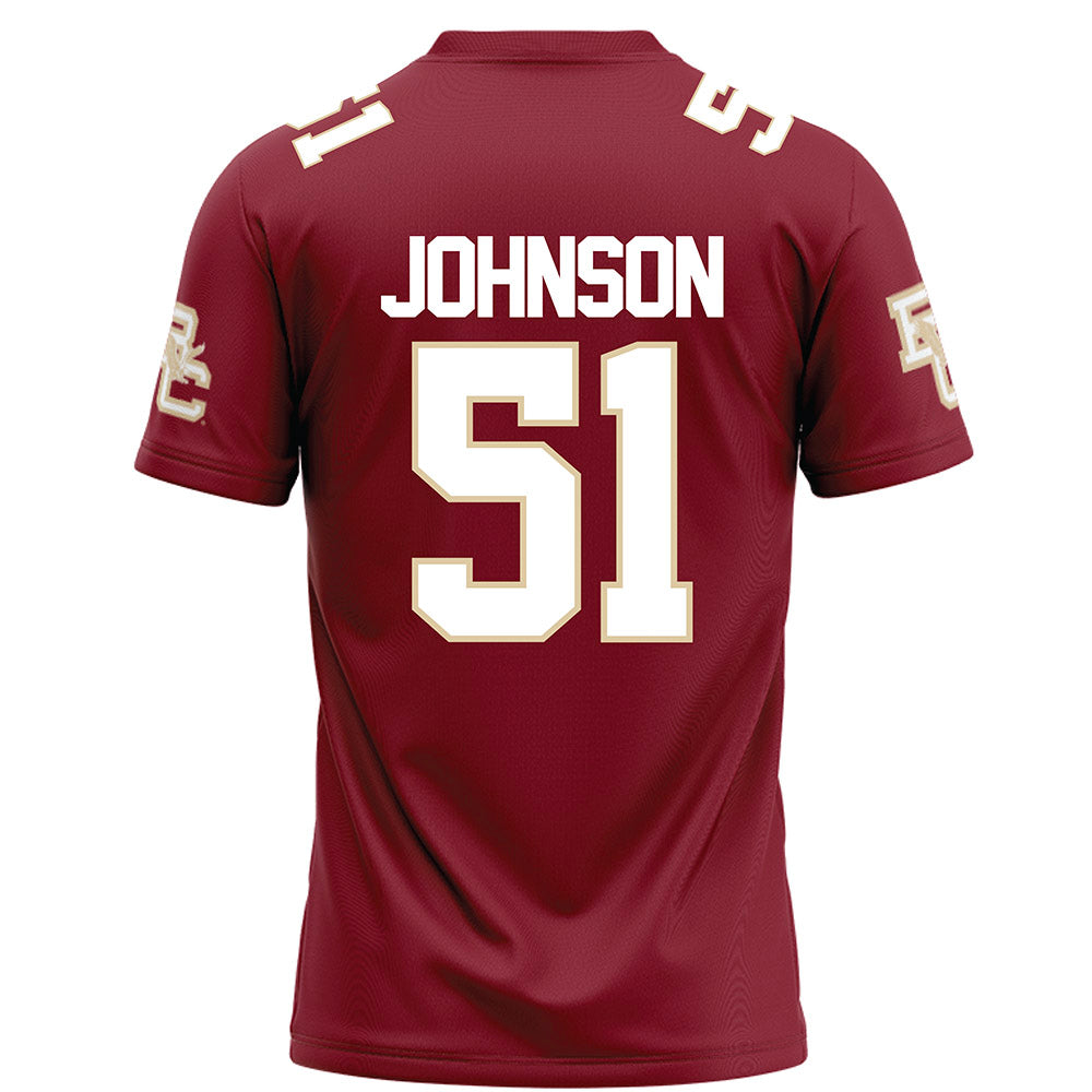 Boston College - NCAA Football : Amir Johnson - Maroon Football Jersey-1