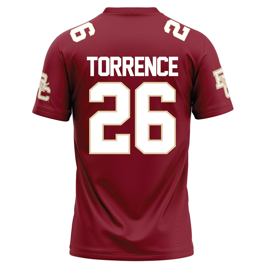 Boston College - NCAA Football : Syair Torrence - Maroon Football Jersey