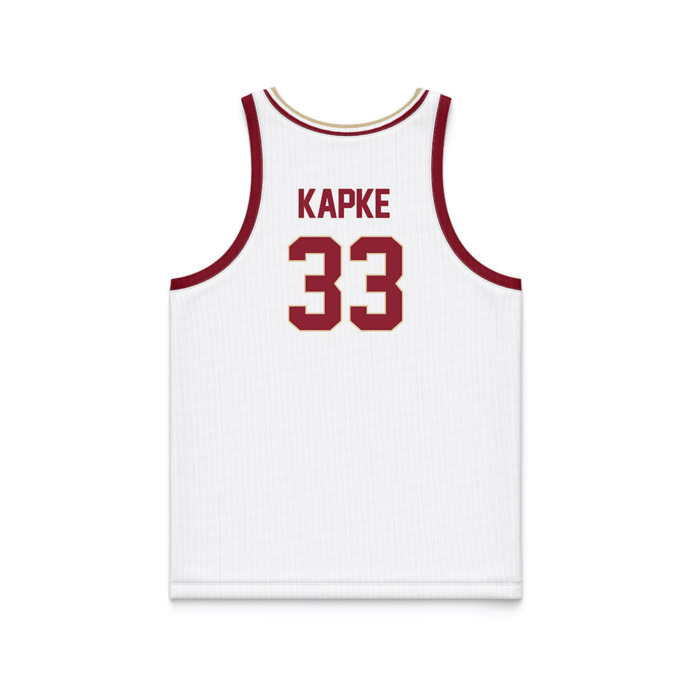 Boston College - NCAA Men's Basketball : Boden Kapke - White Basketball Jersey-1
