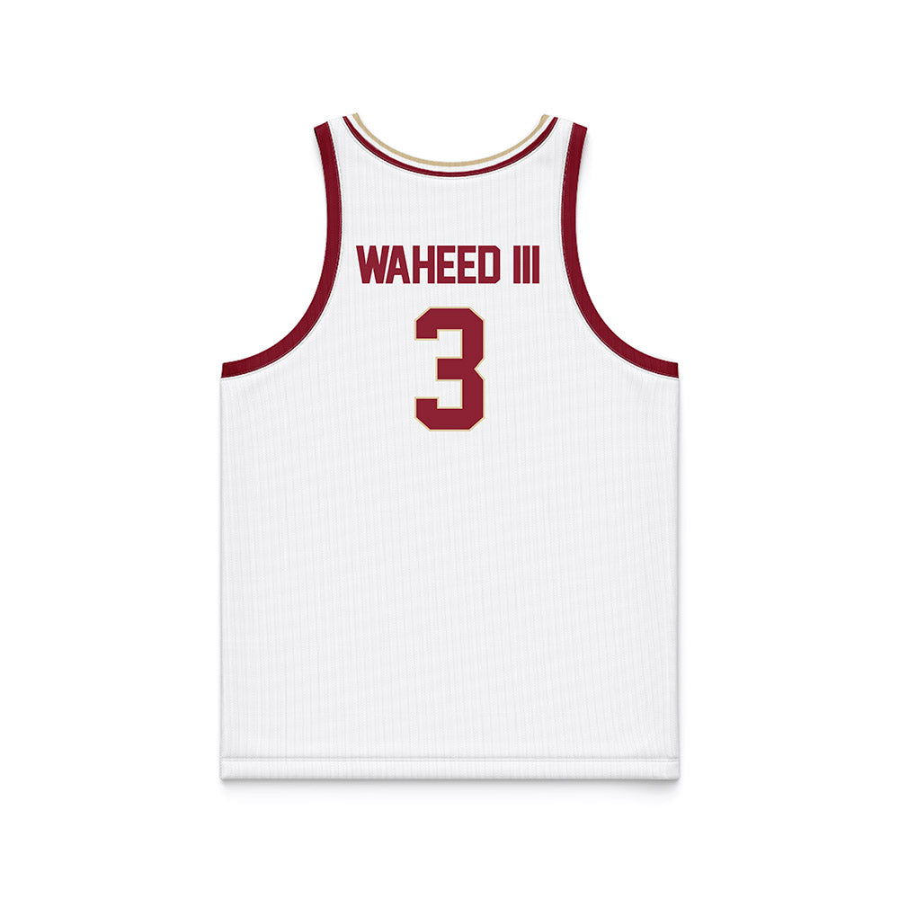 Boston College - NCAA Men's Basketball : Akbar Waheed III - White Basketball Jersey-1